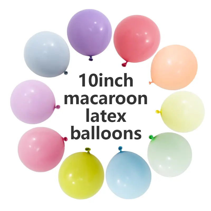 10 hazbeteko Macaron latexezko globoak