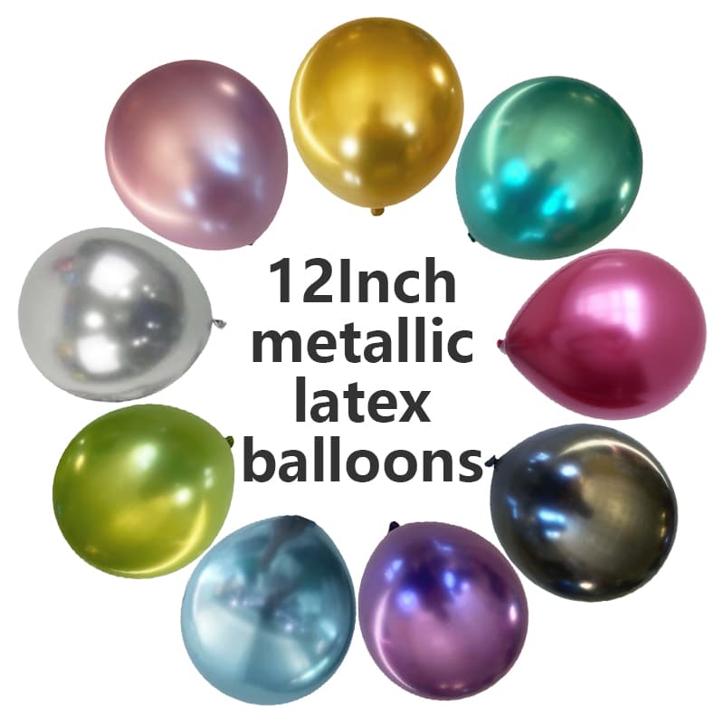 12 hazbeteko metalezko Chrome Latex Globoak