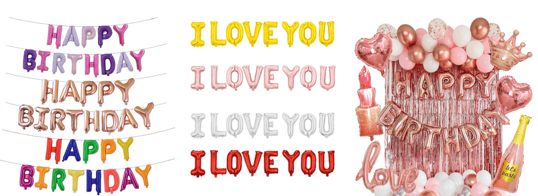 16 hazbeteko letren paperezko globoak zer hizki ditu? Doako konbinazioa onartzen duzu?