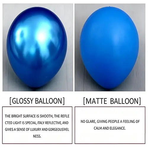 Globo mateak vs distiratsuak latexezko globoak