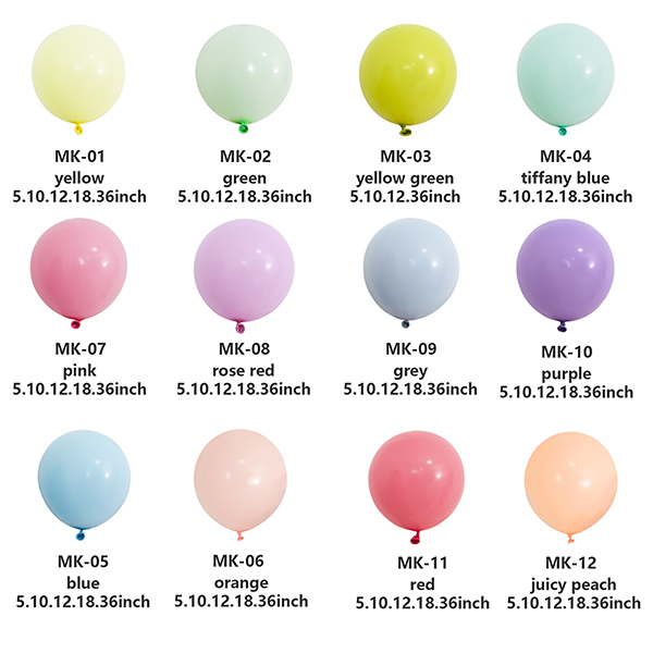 Nola zehaztu Macaron latexezko globoen itzalak pakete mistoetan