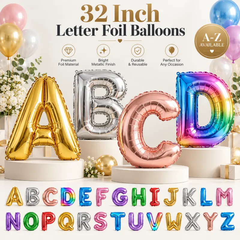 32 hazbeteko letra paperezko globoak