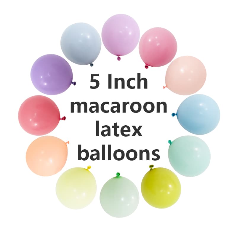 5 hazbeteko Macaron latexezko globoak
