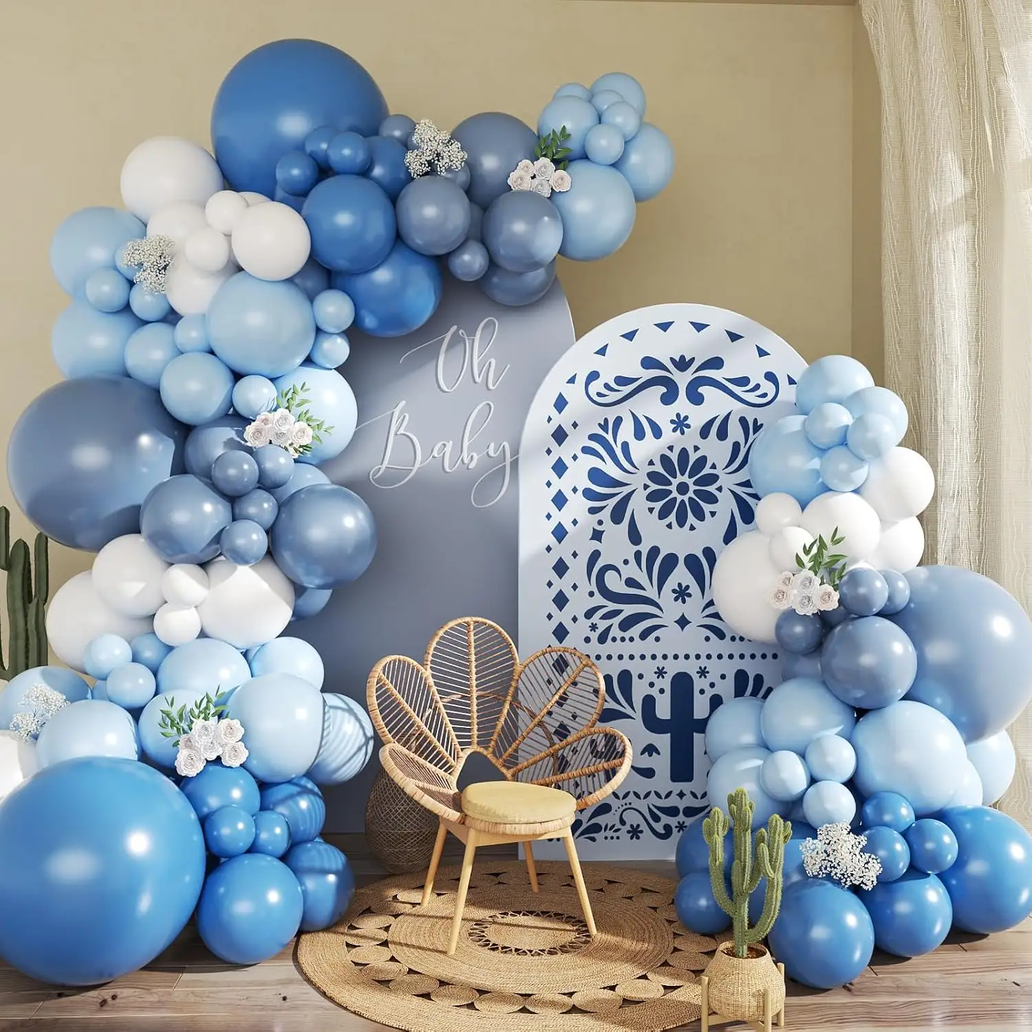 Denim Blue Globo Garland Arch Kits