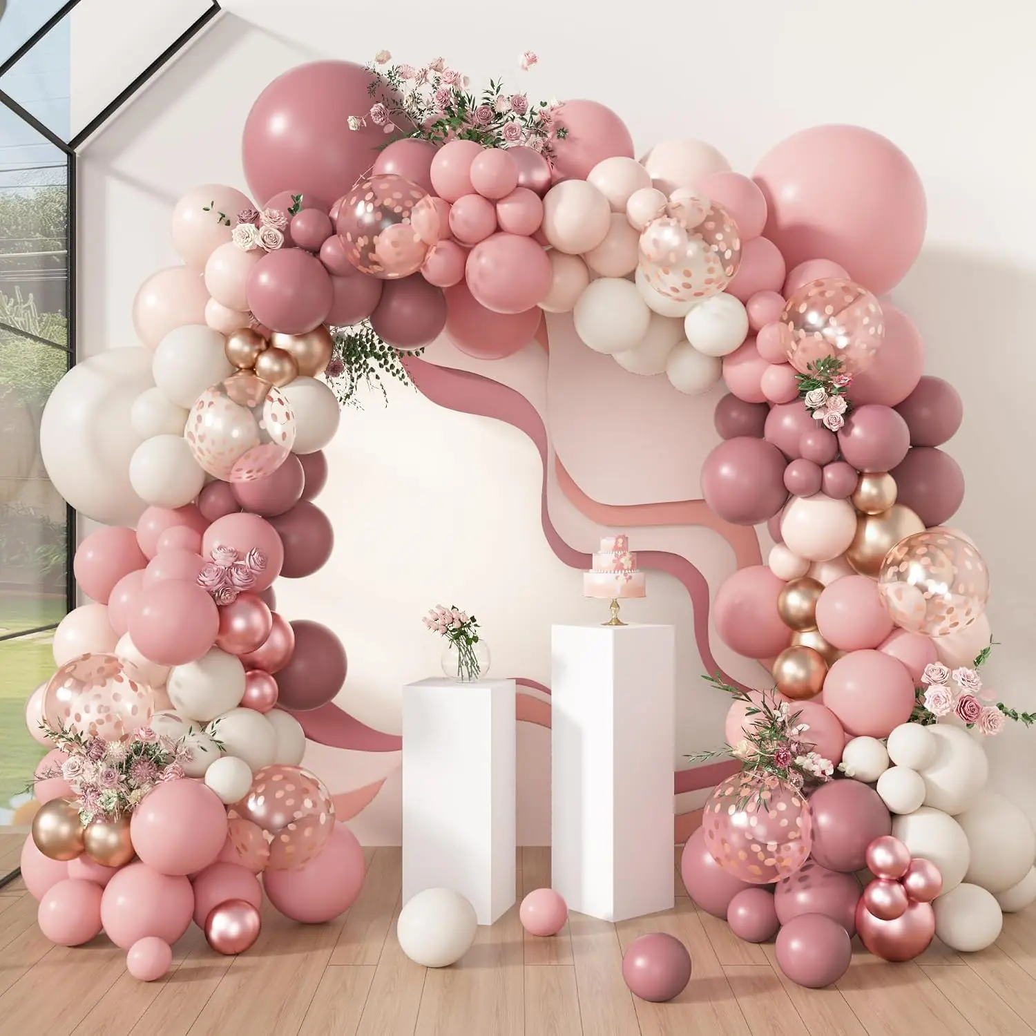 Dusty Rose Globo Garland Arch Kits