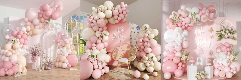 pink balloon arch garland kit