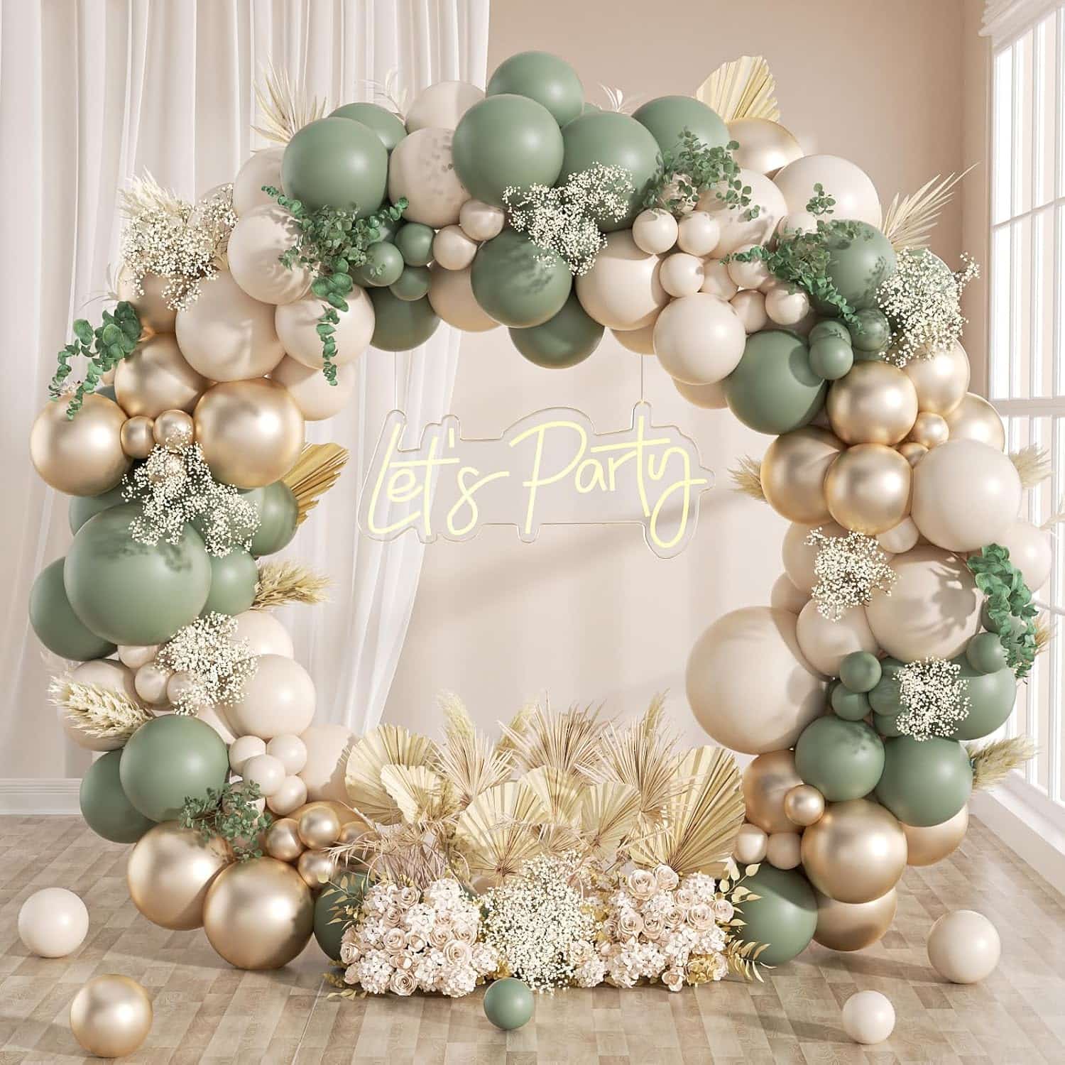 Sage Green Boho Globo Garland Arch Kit